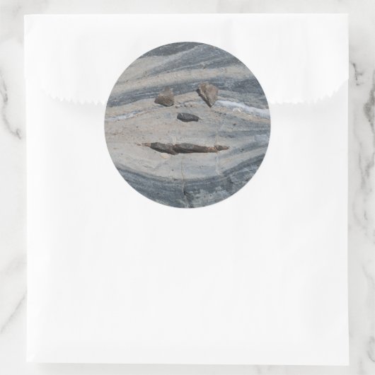 Happy Rock Face Ronde Sticker (Tas)