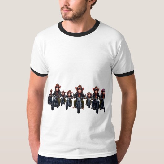 Happy Rockin' Chimp drummer T-shirt (Voorkant)