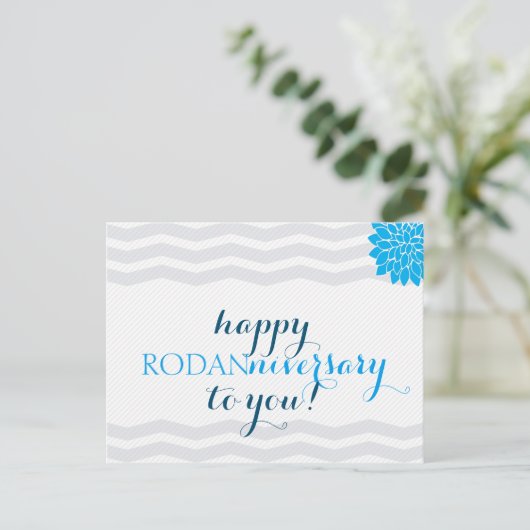 Happy Rodanniversary - Dubbelzijdig Briefkaart (Staand voorkant)