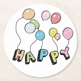 Happy Ronde Kartonnen Onderzetter
