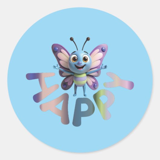 HAPPY RONDE STICKER (Voorkant)