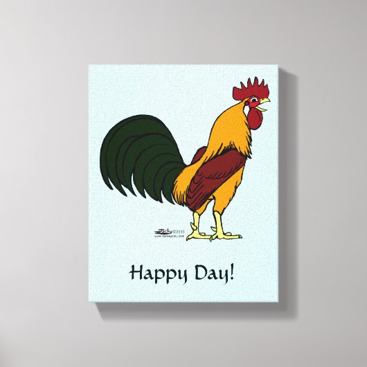Happy Rooster Canvas Afdruk (Voorkant)