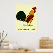 Happy Rooster Poster (Keuken)