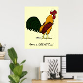 Happy Rooster Poster (Thuiskantoor)