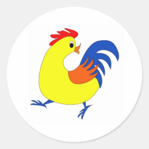 Happy Rooster Ronde Sticker