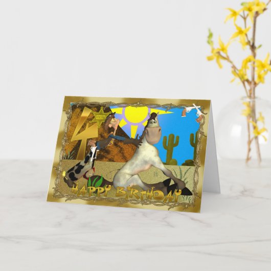 Happy Rooting Tooting 4e verjaardag Kaart (Gele Bloem)