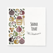 Happy Rosh Hashanah Fun Icons Shanah Tova Naam Servet (Voorkant)