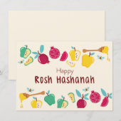 Happy Rosh Hashanah Honey & Apple  Kaart (Voorkant / Achterkant)