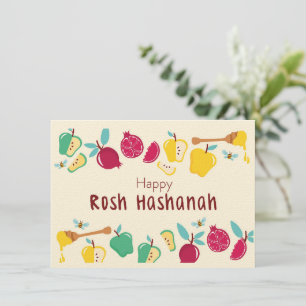 Happy Rosh Hashanah Honey & Apple  Kaart