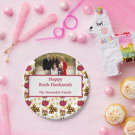 Happy Rosh Hashanah Jewish New Year - aangepaste f Papieren Bordje (Feest)