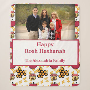 Happy Rosh Hashanah Jewish New Year - aangepaste f Sherpa Deken
