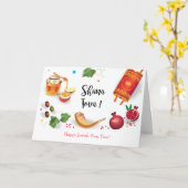 Happy Rosh Hashanah Jewish New Year Greeting Kaart (Gele Bloem)