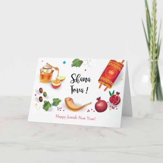 Happy Rosh Hashanah Jewish New Year Greeting Kaart (Voorkant)