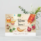 Happy Rosh Hashanah Jewish New Year Greeting Kaart (Staand voorkant)