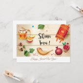 Happy Rosh Hashanah Jewish New Year Greeting Kaart (Voorkant / Achterkant in situ)