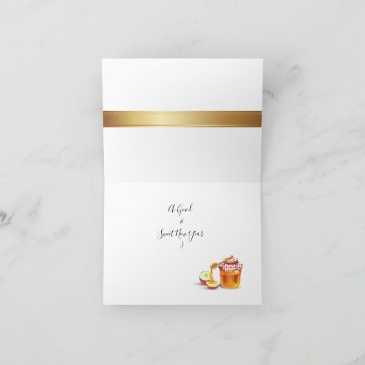 Happy Rosh Hashanah Jewish New Year Honey & Apple Bedankkaart (Binnen)