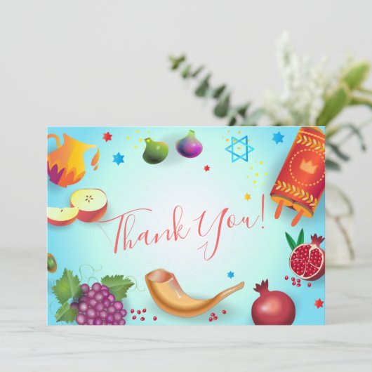 Happy Rosh Hashanah Jewish New Year Honey & Apple Bedankkaart (Staand voorkant)