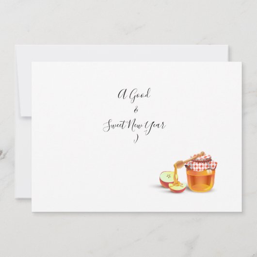 Happy Rosh Hashanah Jewish New Year Honey & Apple Bedankkaart (Achterkant)