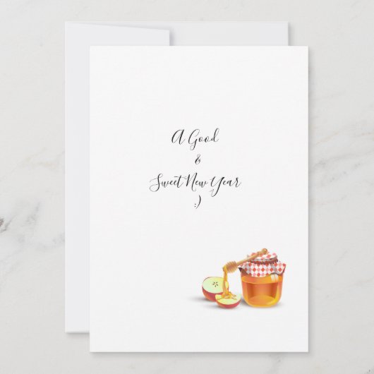 Happy Rosh Hashanah Jewish New Year Honey & Apple Bedankkaart (Achterkant)