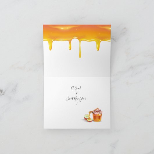 Happy Rosh Hashanah Jewish New Year Honey & Apple Bedankkaart (Binnen)