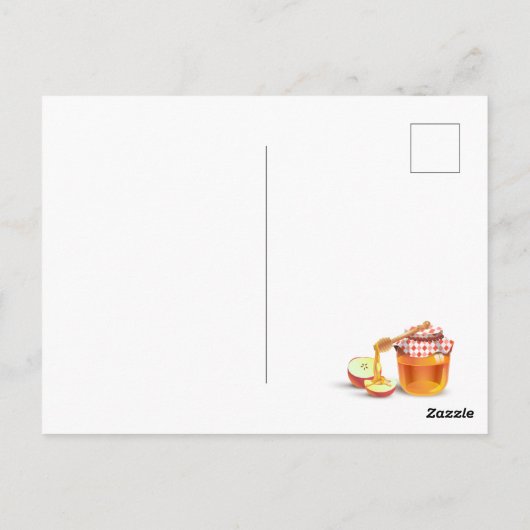 Happy Rosh Hashanah Jewish New Year Honey & Apple Briefkaart (Achterkant)