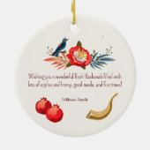 Happy Rosh Hashanah Jewish New Year Honey & Apple Keramisch Ornament (Achterkant)