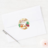 Happy Rosh Hashanah Jewish New Year Honey & Apple Ronde Sticker (Envelop)