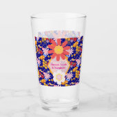 Happy Rosh Hashanah Joods Nieuwjaar Bloemenpatroon Glas (Voorkant)