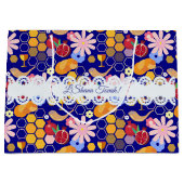 Happy Rosh Hashanah Joods Nieuwjaar Bloemenpatroon Groot Cadeauzakje (Voorkant)