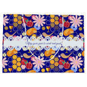 Happy Rosh Hashanah Joods Nieuwjaar Bloemenpatroon Groot Cadeauzakje (Achterkant)