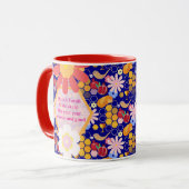 Happy Rosh Hashanah Joods Nieuwjaar Bloemenpatroon Mok (Voorkant links)