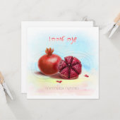 Happy Rosh Hashanah Joods Nieuwjaar Granaatappels Kaart (Voorkant / Achterkant in situ)
