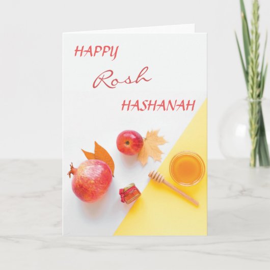 Happy Rosh Hashanah Jwish nieuwjaarsdag in de Heil Kaart (Voorkant)