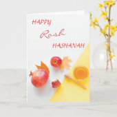 Happy Rosh Hashanah Jwish nieuwjaarsdag in de Heil Kaart (Gele Bloem)
