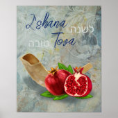 Happy Rosh Hashanah L'shana Tova Jewish Art Print (Voorkant)
