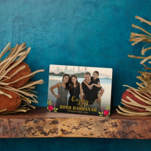 Happy Rosh Hashanah Luxury Gold Script Foto Fotoplaat (Zijkant)