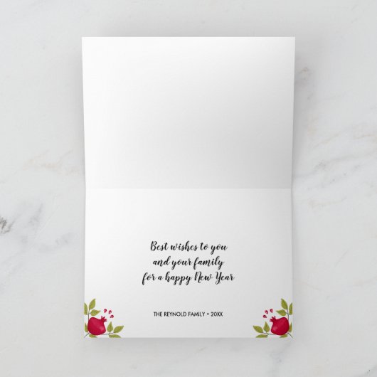 Happy Rosh Hashanah Luxury Gold Script Foto Kaart (Binnen)