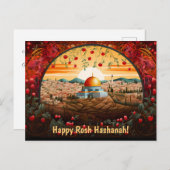 Happy Rosh Hashanah met Koepel van Rock & appels Briefkaart (Voorkant / Achterkant)