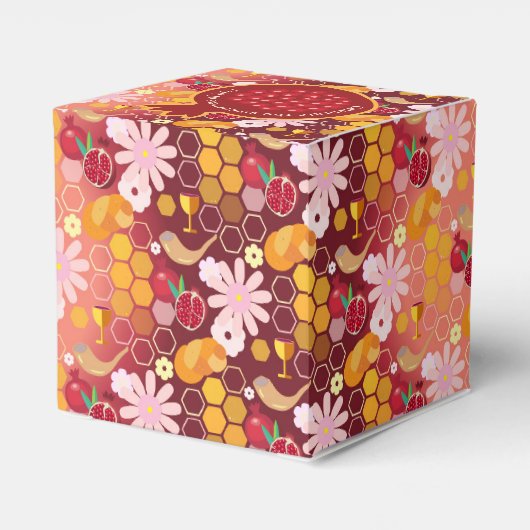 Happy Rosh Hashanah patroon gepersonaliseerde guns Bedankdoosjes (Achterkant)