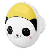 Happy Rosy Cheeked Kawaii Panda Face Keramische Knop (Rechts)
