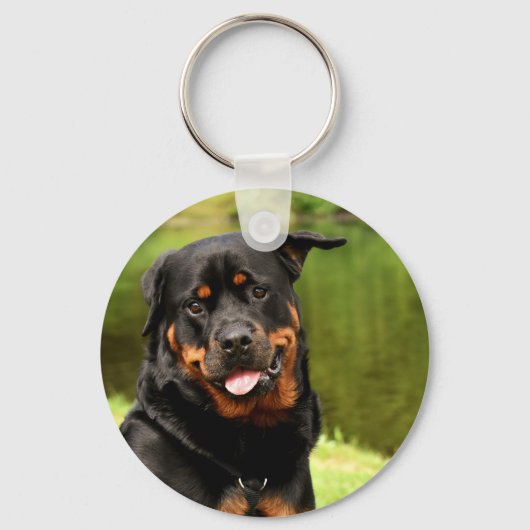 Happy Rottweiler Sleutelhanger (Voorkant)