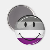 Happy Round Asexual Flag Magneet (Voorkant / Achterkant)