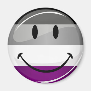 Happy Round Asexual Flag Magneet