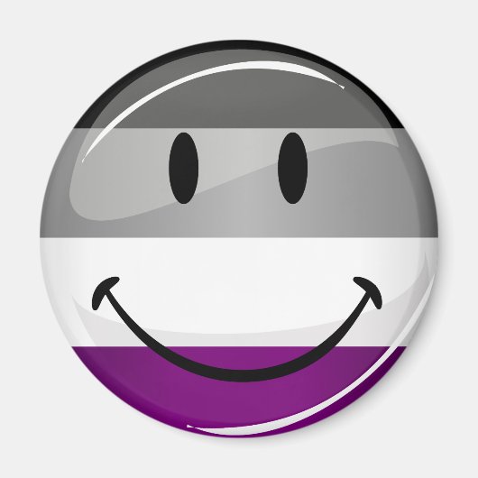 Happy Round Asexual Flag Magneet (Voorkant)