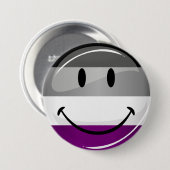 Happy Round Asexual Flag Ronde Button 7,6 Cm (Voorkant /achterkant)