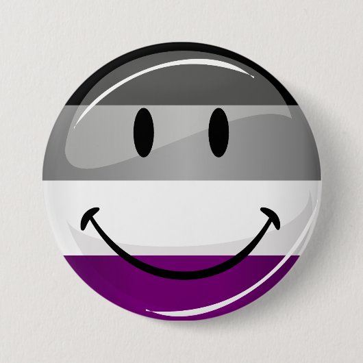 Happy Round Asexual Flag Ronde Button 7,6 Cm (Voorkant)