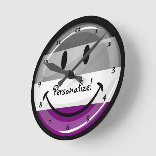 Happy Round Asexual Flag Ronde Klok (Hoek)
