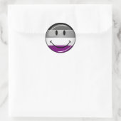 Happy Round Asexual Flag Ronde Sticker (Tas)