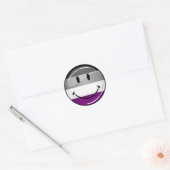 Happy Round Asexual Flag Ronde Sticker (Envelop)