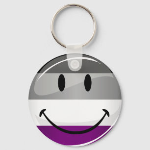 Happy Round Asexual Flag Sleutelhanger
